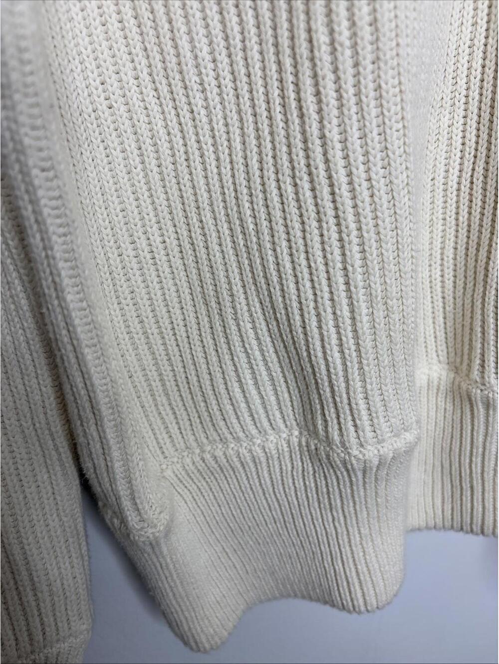 Vince Sweater Mens Extra Large Pullover Cream Heavyweight Cotton Neutral - Picture 6 of 7